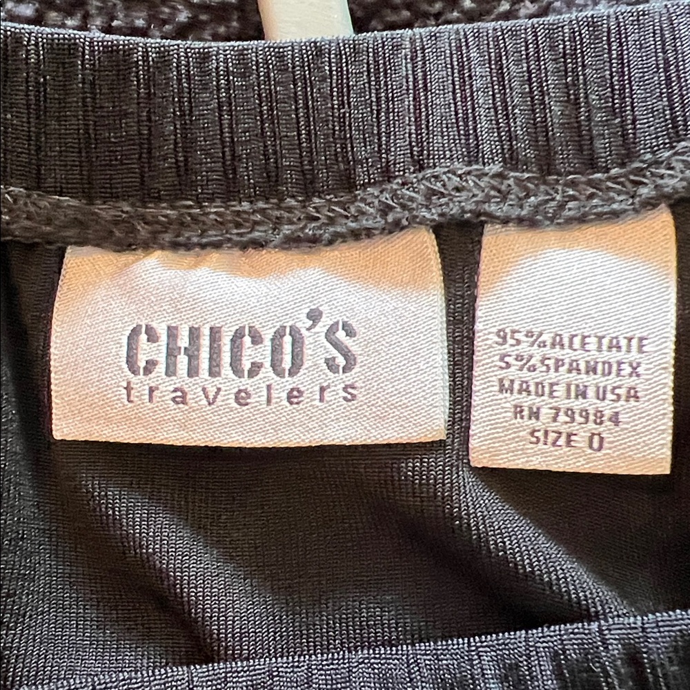 Like NEW Chico's Travelers Full Length, Long Straight Black Skirt w/ Hem Detail - Picture 3 of 9